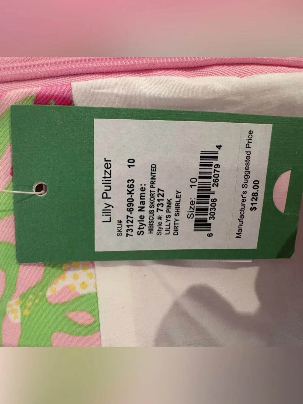 Lilly Pulitzer Pink and Green Floral Skort